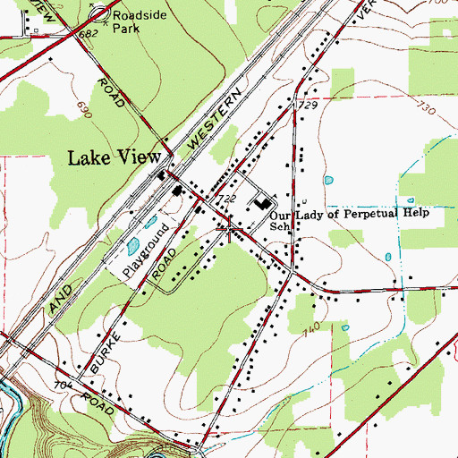 Topographic Map of Lake View Congregational Church, NY