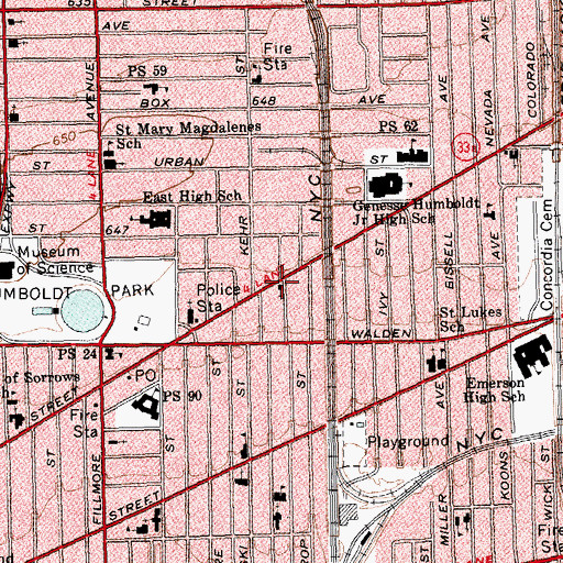 Topographic Map of Loguen Memorial African Methodist Episcopal Zion Church, NY