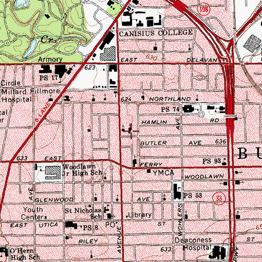 Topographic Map of Lutheran Church of Our Savior, NY