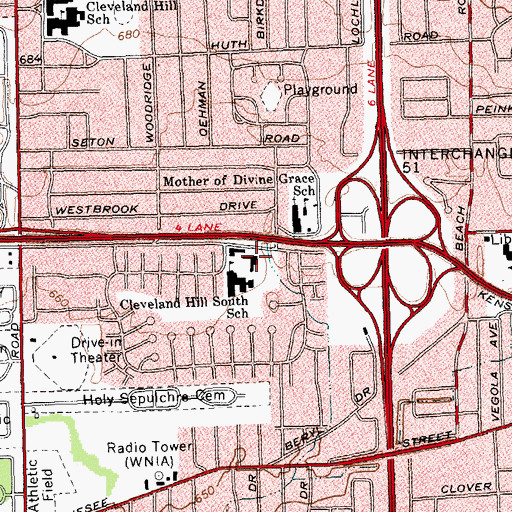 Topographic Map of Maryvale Drive Presbyterian Church, NY