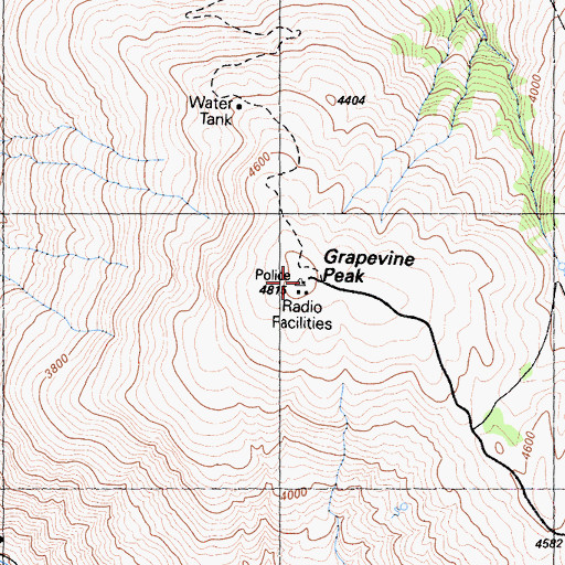Topographic Map of Grapevine Peak, CA