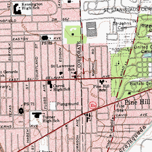 Topographic Map of Most Holy Redeemer Church, NY