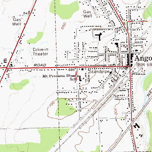 Topographic Map of Most Precious Blood Roman Catholic Church, NY