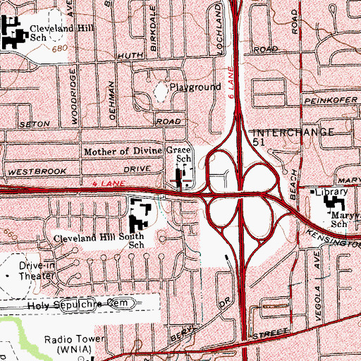 Topographic Map of Mother of Divine Grace Church, NY