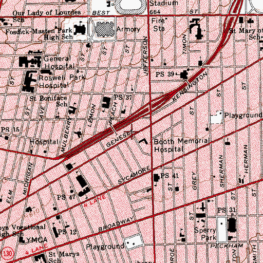 Topographic Map of Mount Aaron Missionary Baptist Church, NY