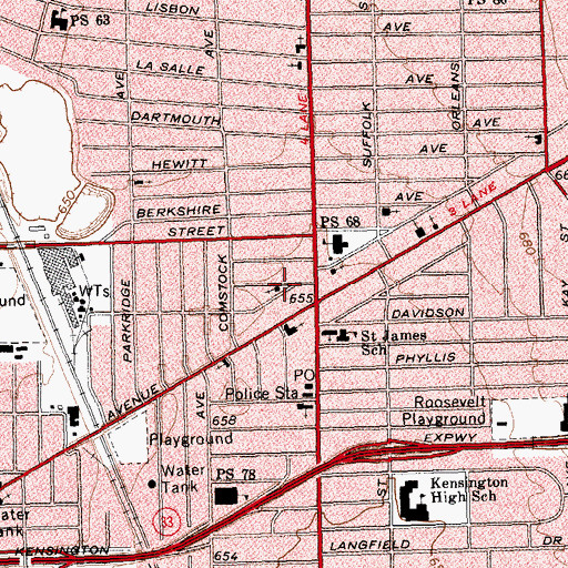 Topographic Map of Mount Calvary Holy Church of America, NY