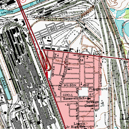 Topographic Map of Mount Olive Baptist Church, NY