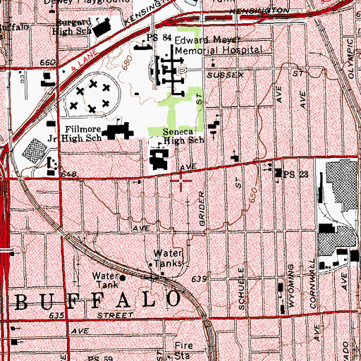Topographic Map of Mount Olive Baptist Church, NY