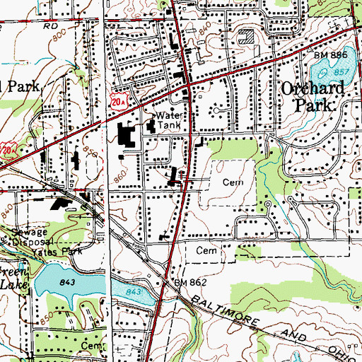 Topographic Map of Nativity of Our Lord Roman Catholic Church, NY