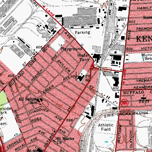 Topographic Map of Nazareth Lutheran Church, NY