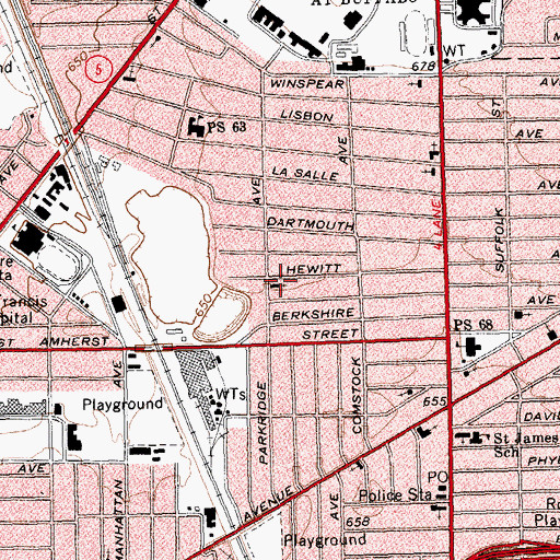 Topographic Map of New Beginning Church of God, NY