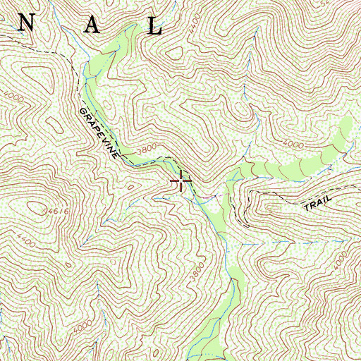 Topographic Map of Grapevine Trail, CA