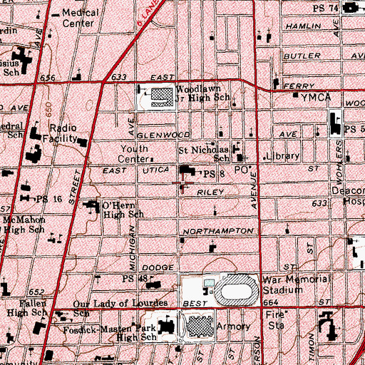 Topographic Map of New Hope Church of God in Christ, NY