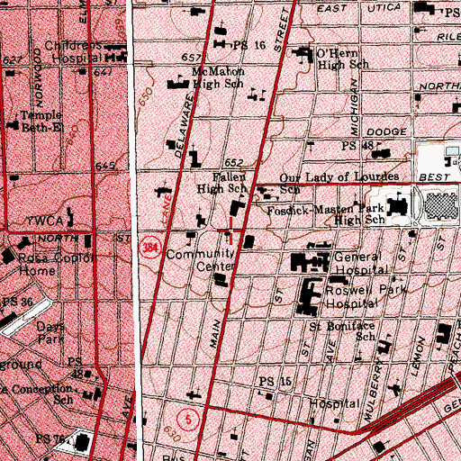 Topographic Map of New Life Assembly of God Church, NY