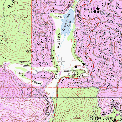 Topographic Map of Grass Valley, CA