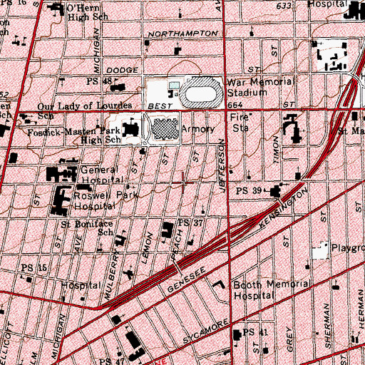Topographic Map of New Zion Baptist Church, NY