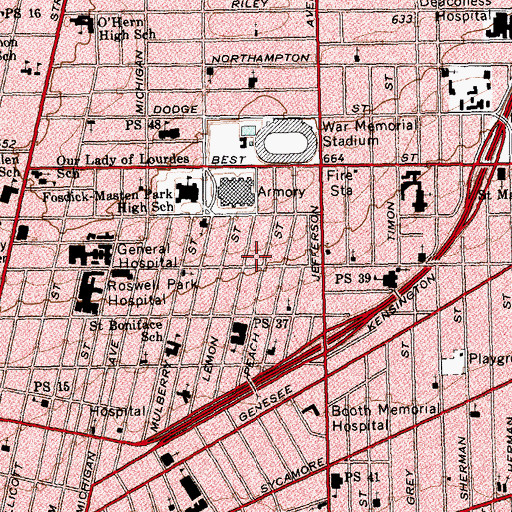 Topographic Map of New Zion Missionary Baptist Church, NY