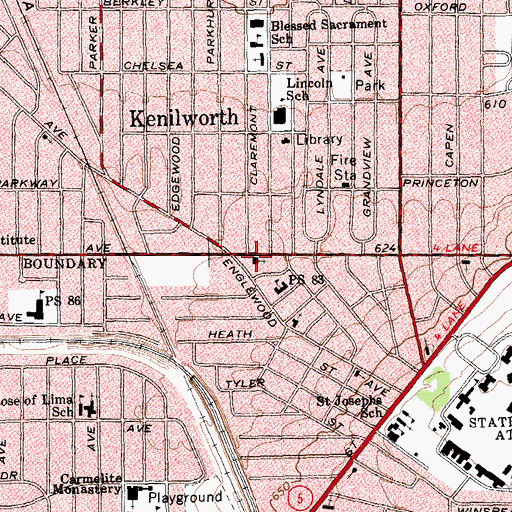 Topographic Map of North Buffalo Community Church, NY