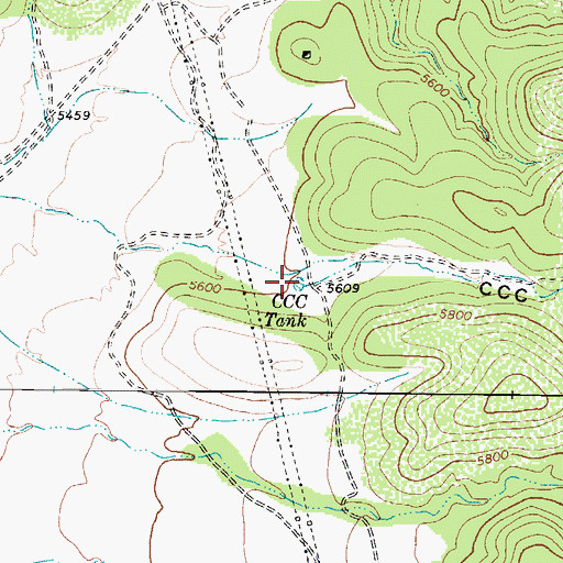 Topographic Map of CCC Tank, AZ