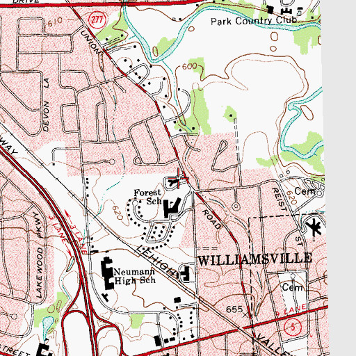 Topographic Map of North Presbyterian Church, NY