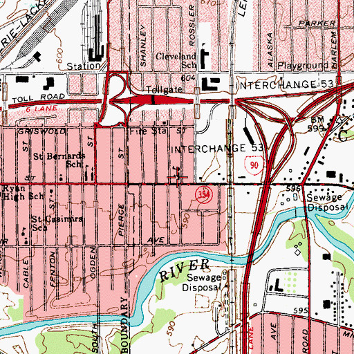 Topographic Map of Our Lady of Czestochowa, NY