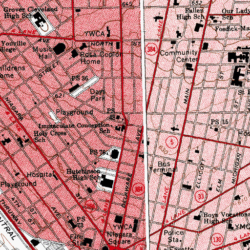 Topographic Map of Our Lady of Victory, NY