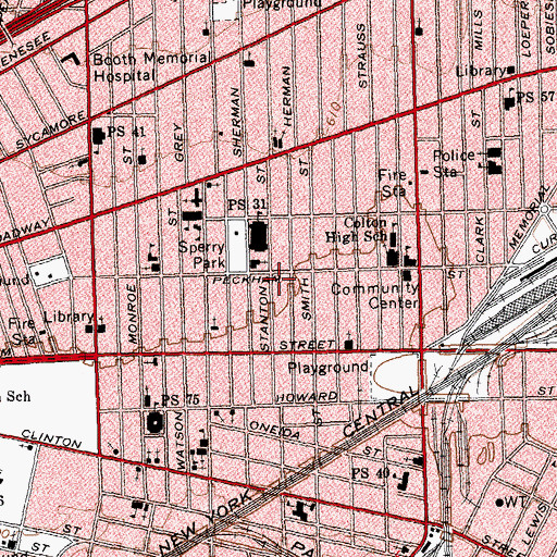 Topographic Map of Peace Miss Baptist Church, NY