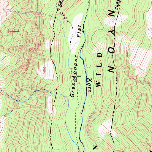 Topographic Map of Grasshopper Flat, CA