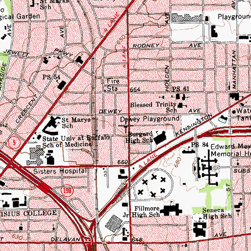 Topographic Map of Pillar of Truth Church, NY