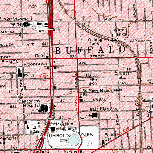 Topographic Map of Powerhouse Church of God, NY