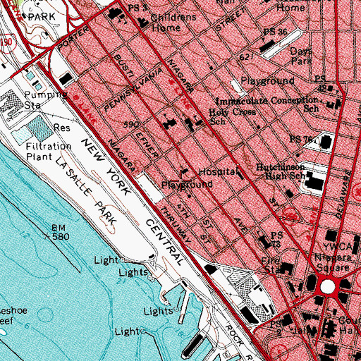 Topographic Map of Primera Iglesia Metodista, NY
