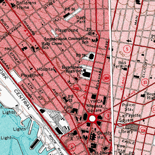 Topographic Map of Prospect Avenue Baptist Church, NY