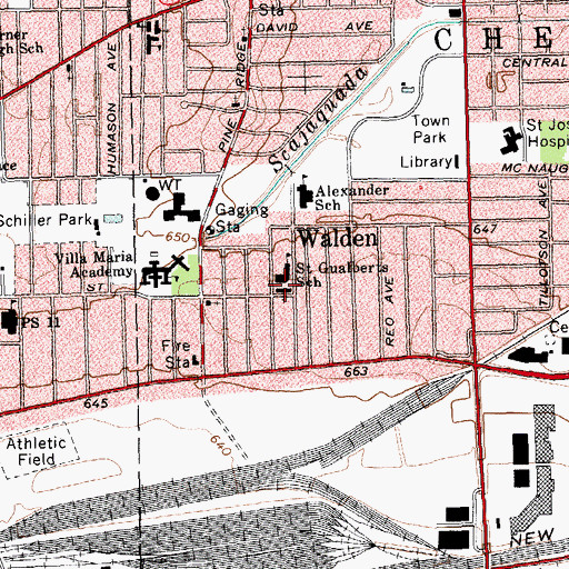 Topographic Map of Queen of Peace Roman Catholic Church, NY