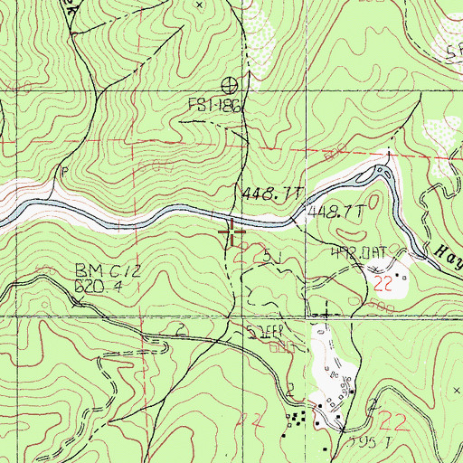 Topographic Map of Grassy Flat Creek, CA