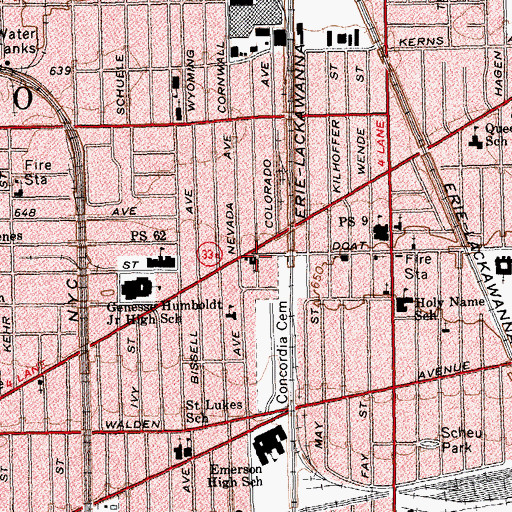 Topographic Map of Resurrection Lutheran Church, NY