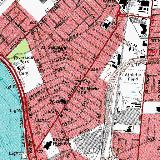 Topographic Map of Riverside Baptist Church, NY