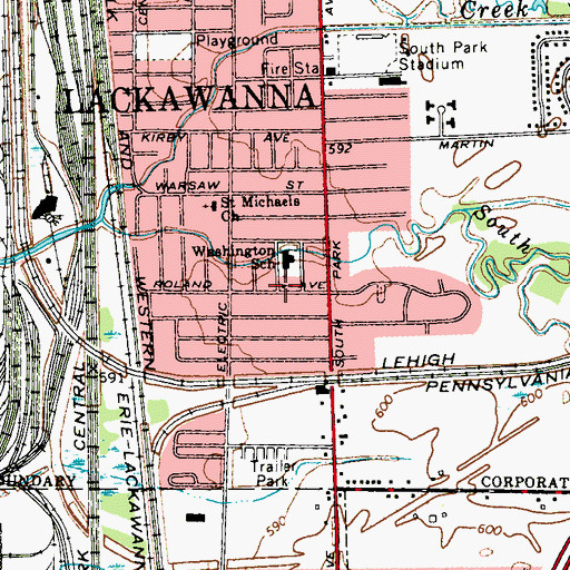 Topographic Map of Roland United Methodist Church, NY