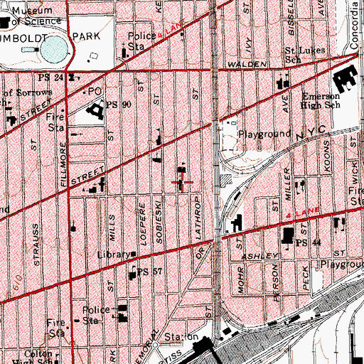 Topographic Map of Saint Adalberts Basilica, NY