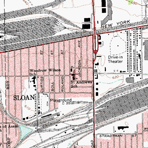 Topographic Map of Saint Andrews Church, NY