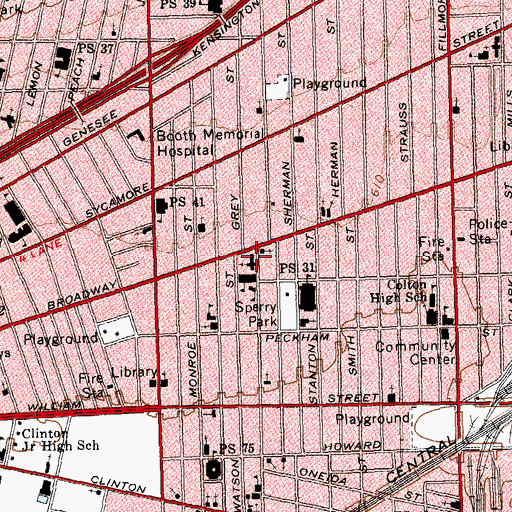 Topographic Map of Saint Anns Church, NY