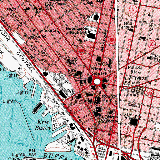 Topographic Map of Saint Anthony's of Padua Roman Catholic Church, NY