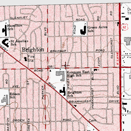 Topographic Map of Saint Bartholomew's Episcopal Church, NY