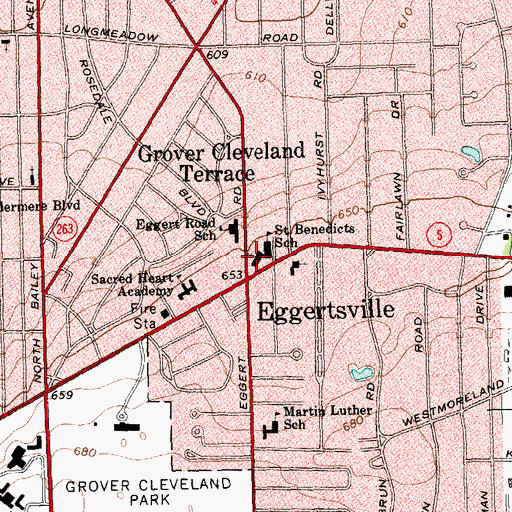 Topographic Map of Saint Benedict Roman Catholic Church, NY