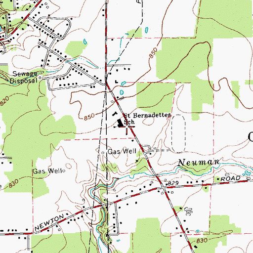 Topographic Map of Saint Bernadette's Roman Catholic Church, NY