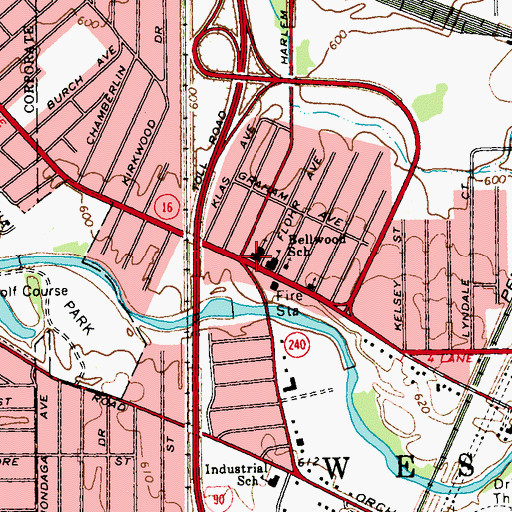 Topographic Map of Saint Bonaventure Catholic Church, NY