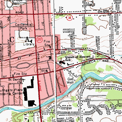 Topographic Map of Saint Catherine of Siena Roman Catholic Church, NY