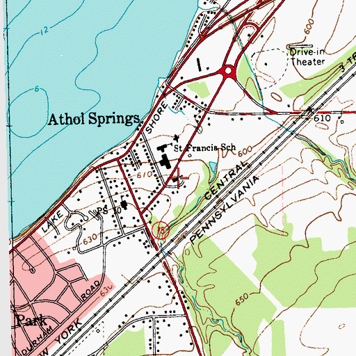 Topographic Map of Saint Francis of Assisi Church, NY