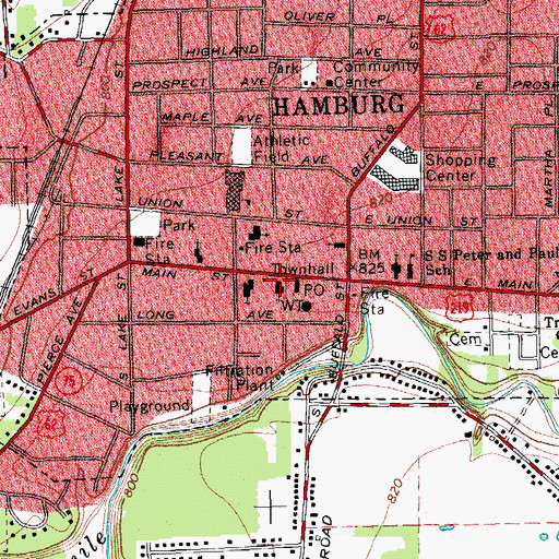 Topographic Map of Saint James United Church of Christ, NY