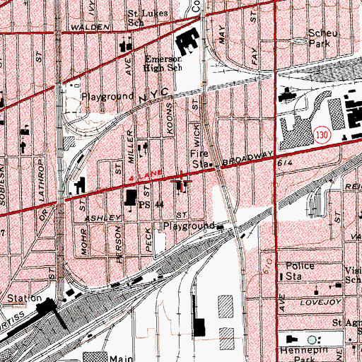 Topographic Map of Saint John Kanty Church, NY