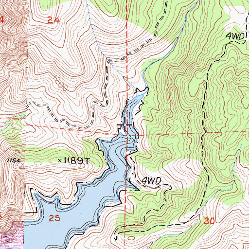 Topographic Map of Greasy Creek, CA